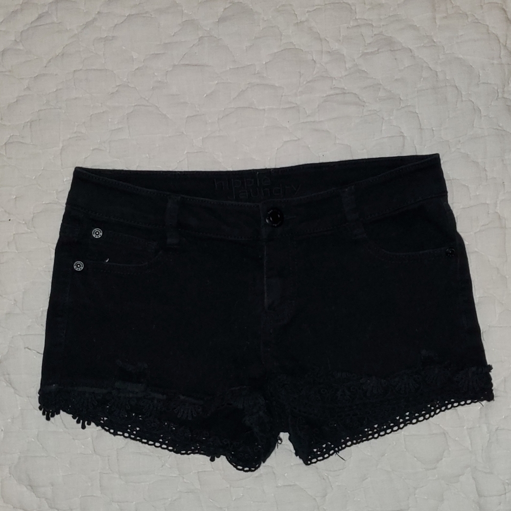 Black Jean shorts
